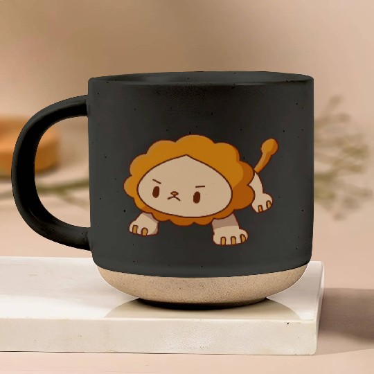 lion pushups kawaii pissed angry without a mat Pottery Mugs