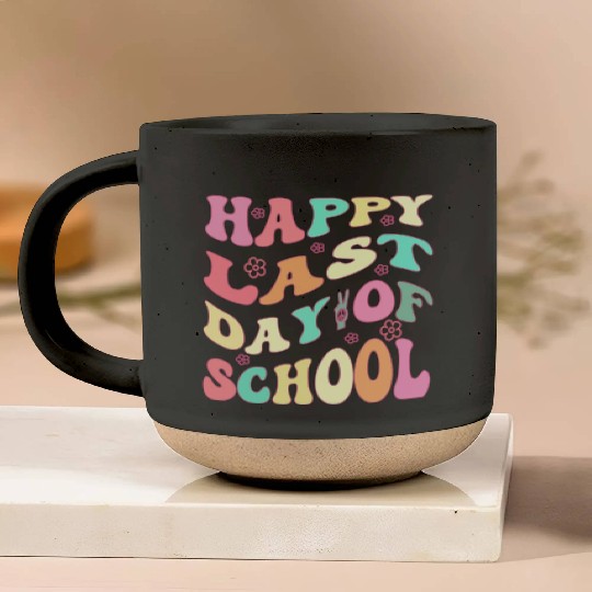 Groovy Happy Last Day of School Teacher Student Pottery Mugs