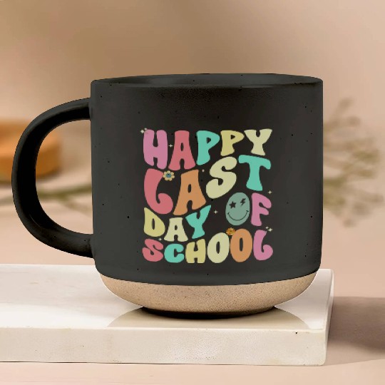 Groovy Happy Last Day of School Teacher Student Pottery Mugs
