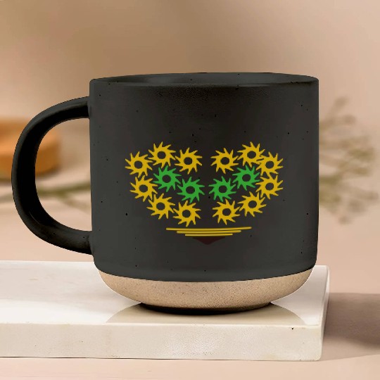 yellow heart Pottery Mugs