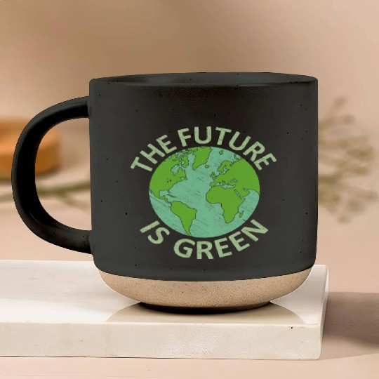 Earth Day 2022 Future Is Green Energy Save Pottery Mugs