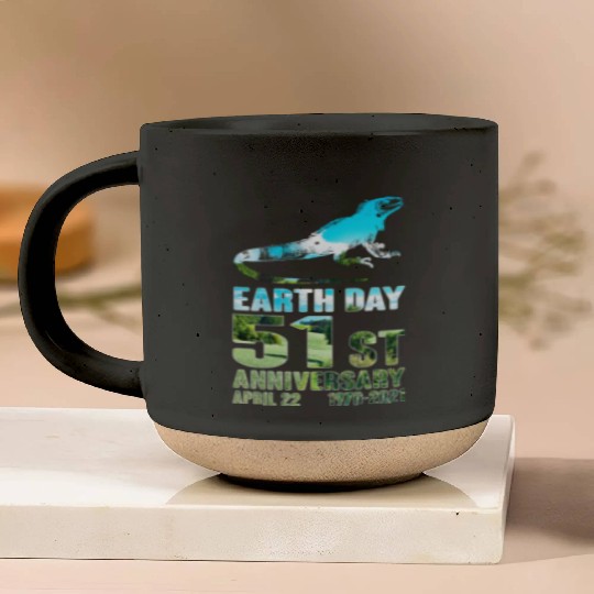 Earth Day 51st Anniversary April 22 Iguana Lover Pottery Mugs