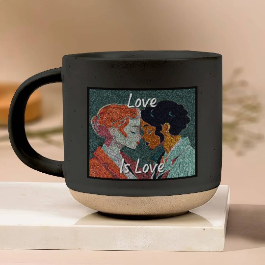 Love Is Love - colorful graphic Pottery Mugs
