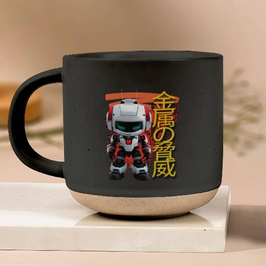 Chibi Mecha: A Cute Cyberpunk Design 7 Pottery Mugs