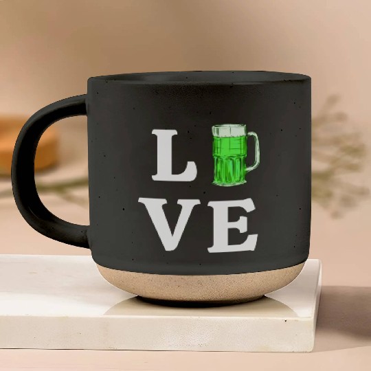 Love Green Beer Pottery Mugs