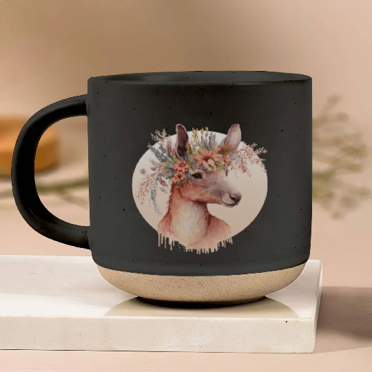 Cute Australian Kangaroo Flower Crown Animal Lover Pottery Mugs
