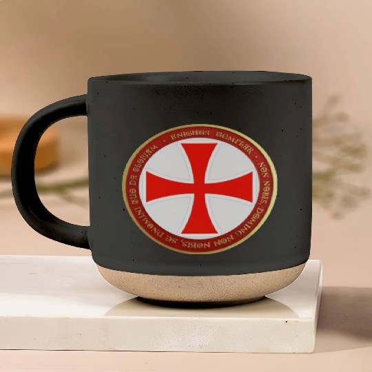 Knights templar cross shield Pottery Mugs
