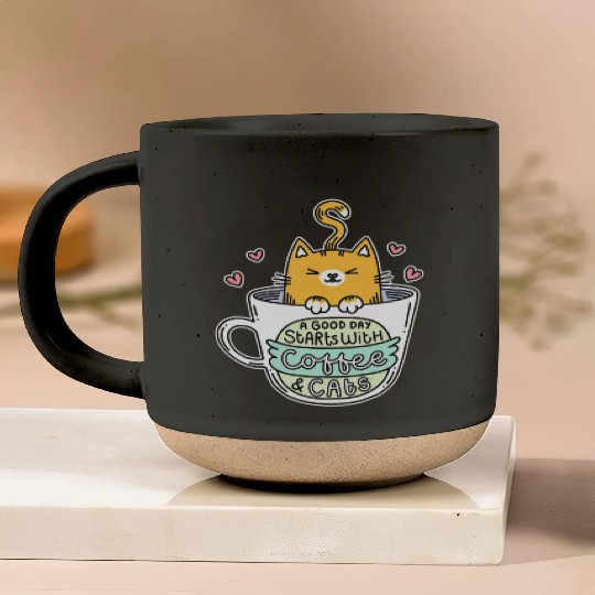 Orange Cat Women Cat Lover Coffee Cats Pottery Mugs