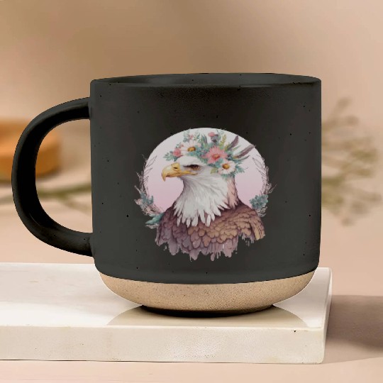 Birds Of Prey Bald Eagle Flower Crown Floral Birdi Pottery Mugs