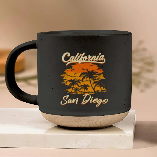 San Diego California Beach Pottery Mugs
