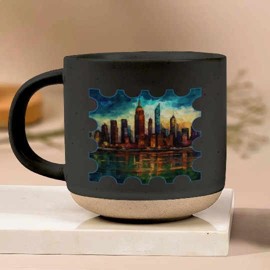 New York skyline Reverie A Symphony of Dreams Pottery Mugs