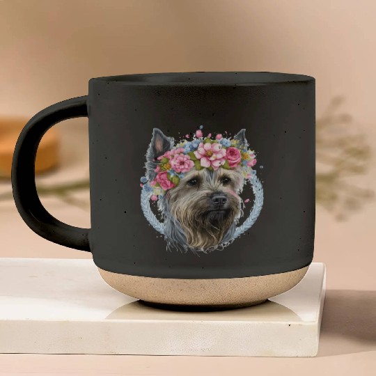 Cute Yorkshire Terrier Flower Crown Pet Dog Breed Pottery Mugs