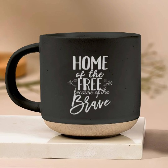 4Th Of July For Home Of The Free Because Brave Pottery Mugs