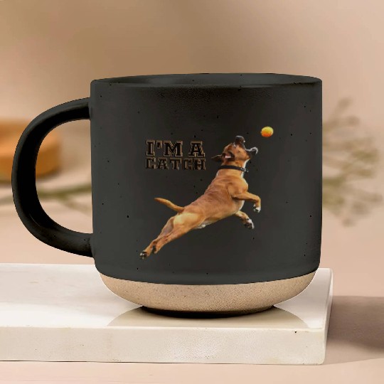 Big Dog Bull Mastiff Catching a Ball, I'm a Catch Pottery Mugs