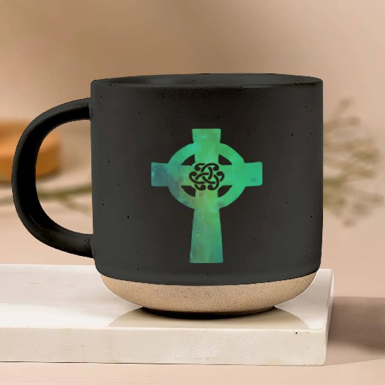 Irish Celtic Cross Knot St Patrick'S Day Christian Pottery Mugs