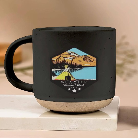 Glacier national park Pottery Mugs