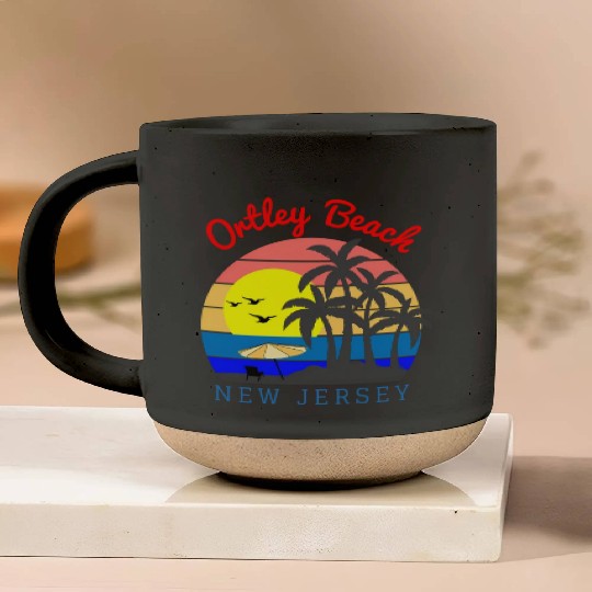 Ortley Beach New Jersey Beach Sunset Pottery Mugs
