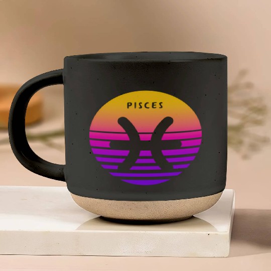 Pisces Zodiac Sign Sunset Pisces Pottery Mugs