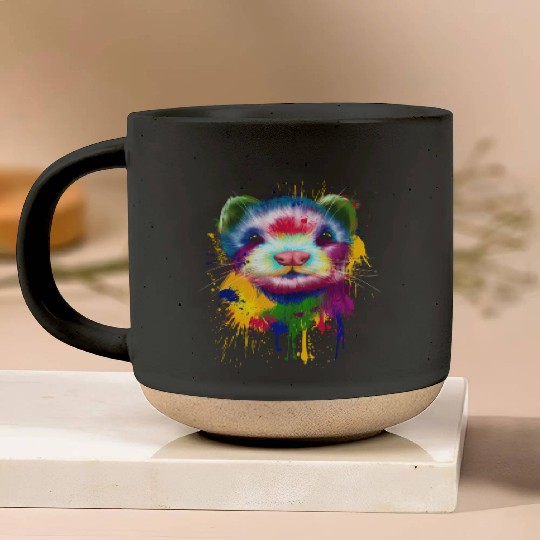 Ferret Artwork Face Hand Painting Splash Pet Polec Pottery Mugs
