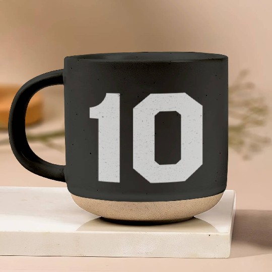 Jersey Number 10 Ten Athletic Sports Pottery Mugs