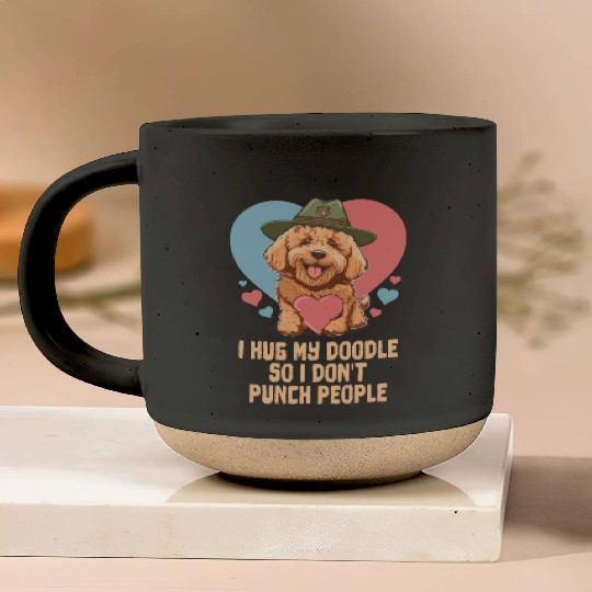 I Hug My Doodle Goldendoodle Dad Cute Dog Mom Pottery Mugs