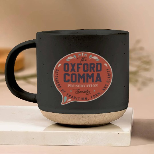 The Oxford Comma Preservation Society Team Oxford Pottery Mugs