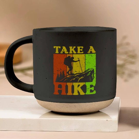 Take a Hike Wanderlust Hiker Hiking Mountains Pottery Mugs