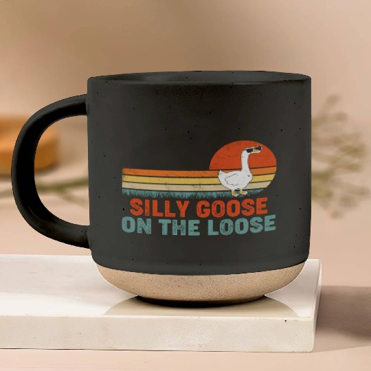 Silly Goose On The Loose Saying Pottery Mugs