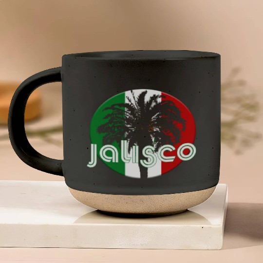 Jalisco Mexico Flag Native Palm Tree Mexican Pottery Mugs