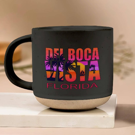 Del Boca Vista Retirement Community Novelty Pottery Mugs