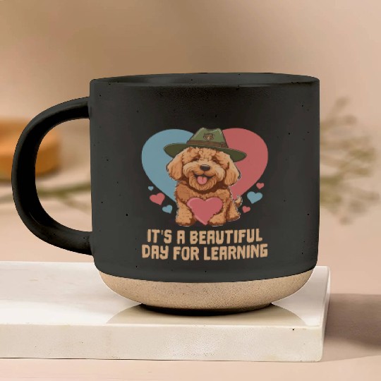 It's A Beautiful Day For Learning Goldendoodle Pottery Mugs