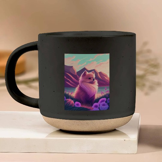 Pomeranian Nature Pottery Mugs