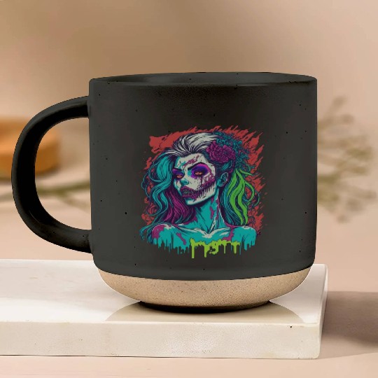 Zombie Girl Pottery Mugs