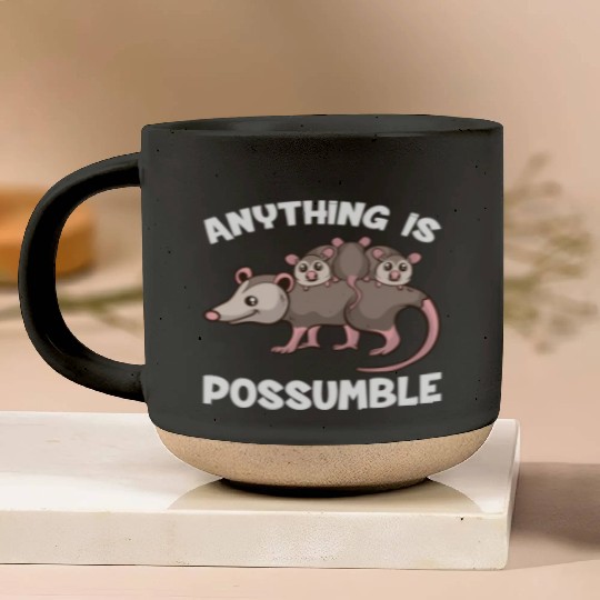 Opossum Anything Is Possumble Possum Family Pottery Mugs