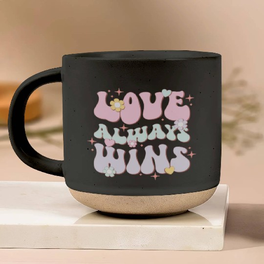 Love Always Wins, LGBT Pride Month Pottery Mugs