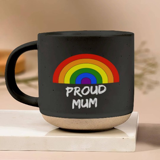 Proud LGBT Mum Love Fun Mothers Day Gay Pride Mont Pottery Mugs