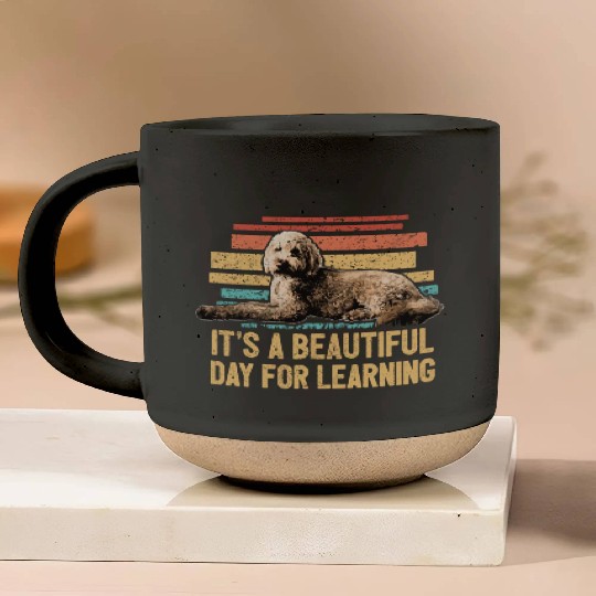 Beautiful Day For Learning Goldendoodle Dog Retro Pottery Mugs