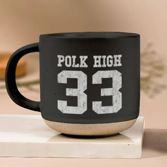 Polk High School Football Jersey 33 Aged Look Pottery Mugs