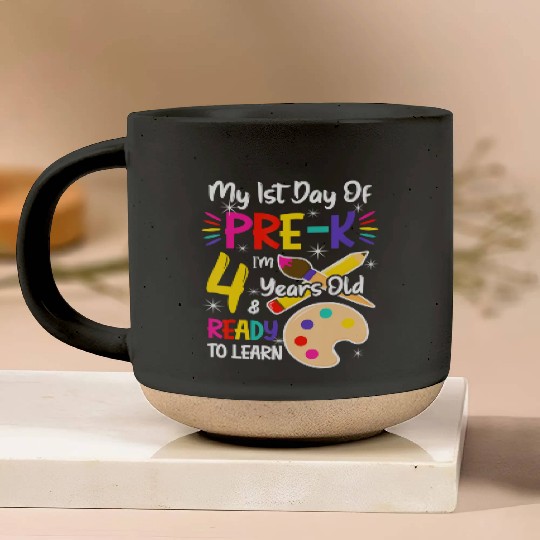 My First Day Of Pre-K 4 Years old Back to School Pottery Mugs