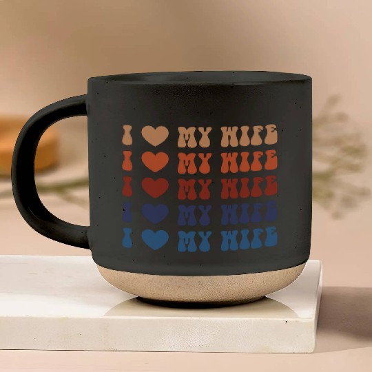 I Heart My Wife Lesbian Pottery Mugs