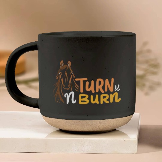 Equestrian Fun Barrel Racing Turn N Burn Pottery Mugs