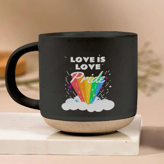 Love is Love Gay LGBTQ Flag Gay Lesbian Pride Pottery Mugs