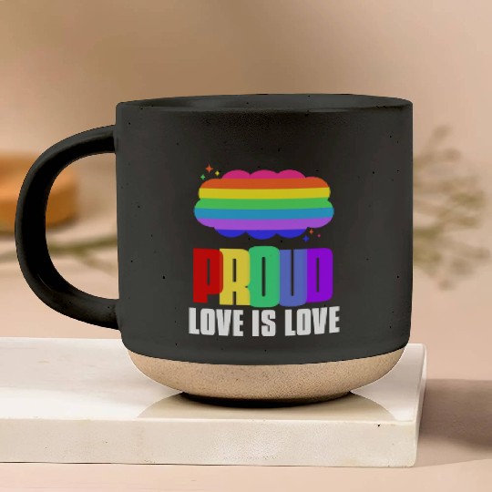 Proud LGBT Pottery Mugs Love is Love Pottery Mugs Rainbow Flag