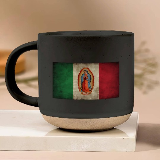 Our Lady Virgen De Guadalupe Mecan Flag Pottery Mugs