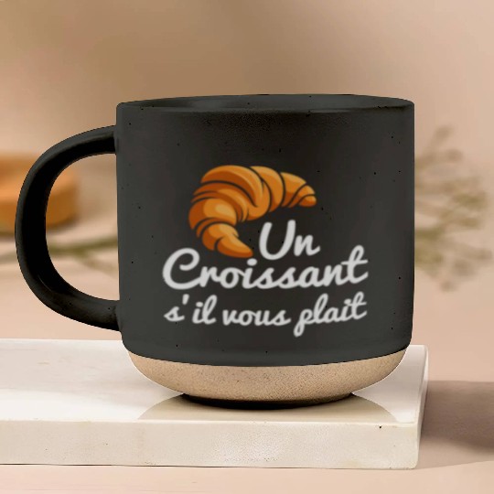 French Croissant Bread Un Croissant S'Il Vous Pottery Mugs