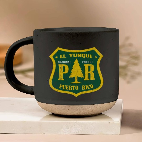 El Yunque National Forest Puerto Rico Shield Look Pottery Mugs