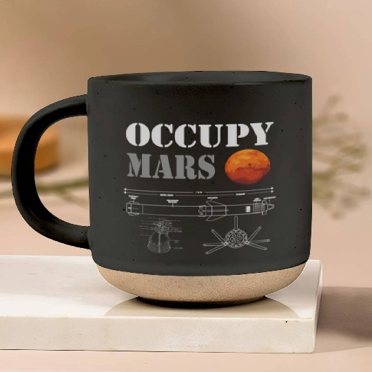 Occupy Mars Starship Rocket Pottery Mugs
