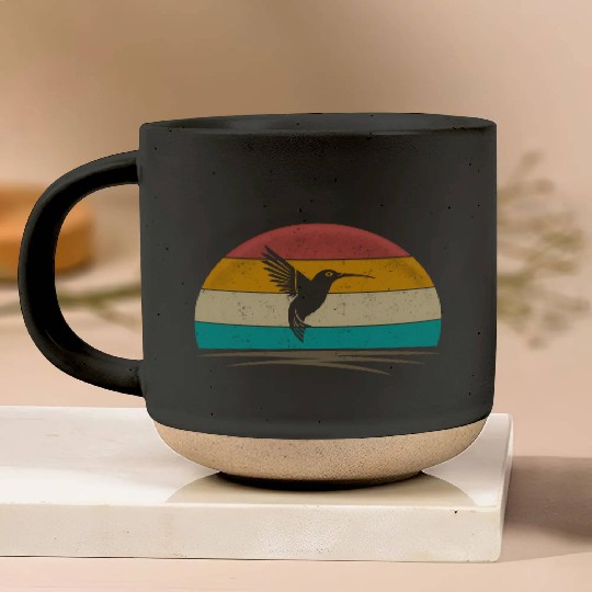 Hummingbird Distressed Hummingbird Pottery Mugs