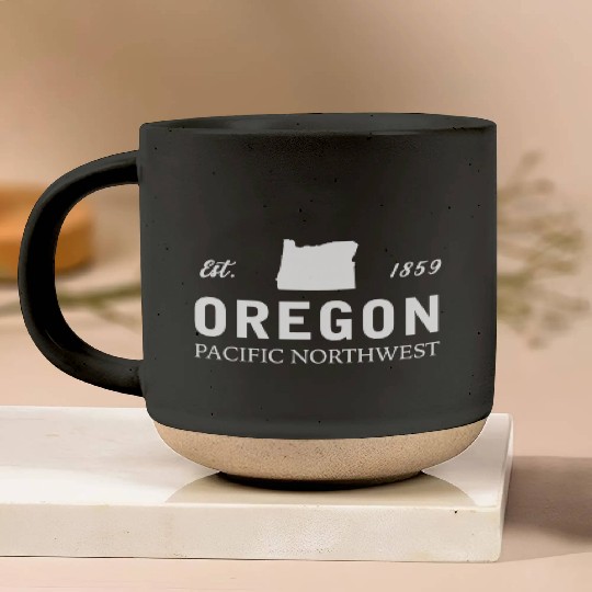 Oregon Est 1859 Pacific Northwest Us Flag Pottery Mugs