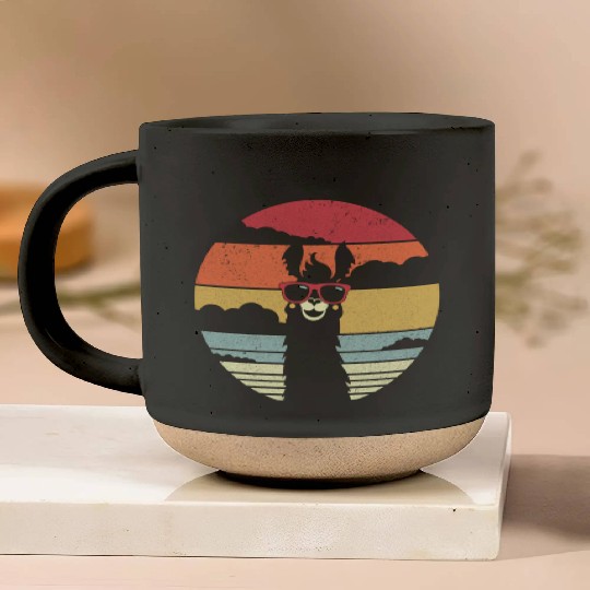 Llama Alpaca Pottery Mugs